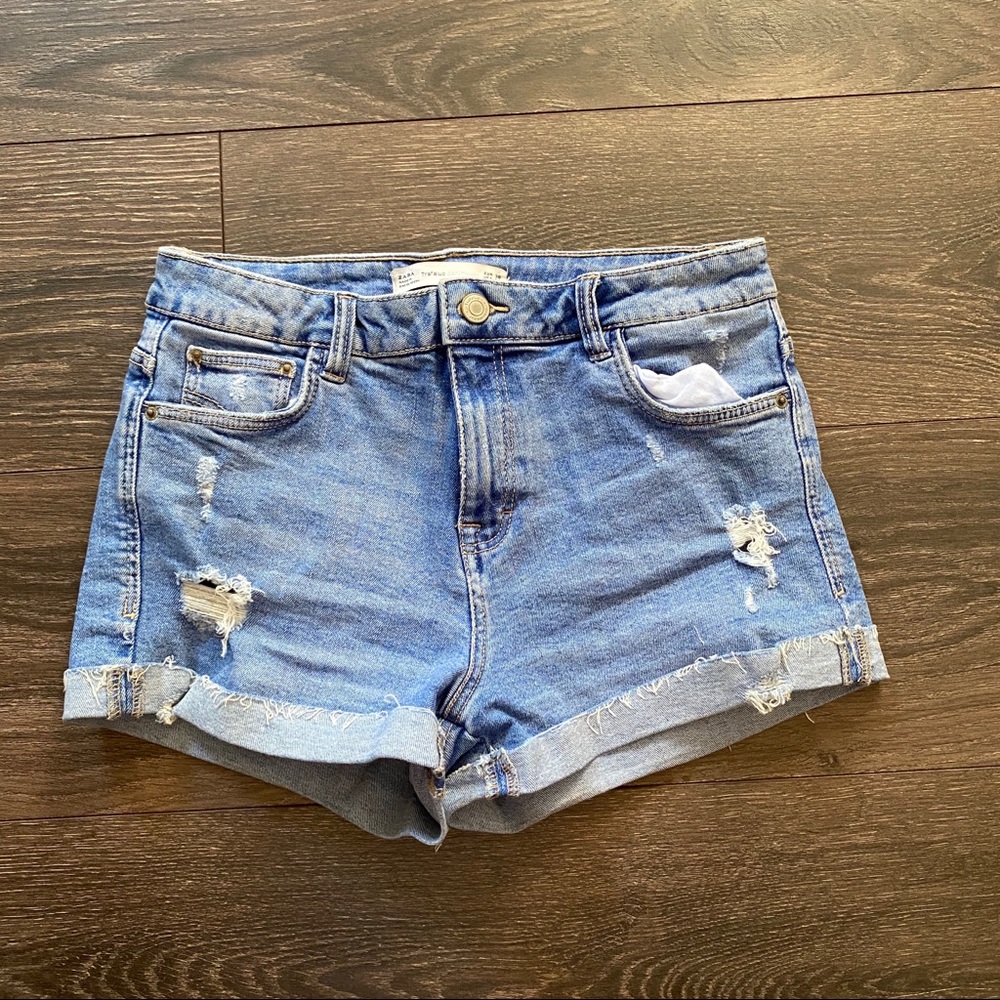 Zara High Waisted Denim Shorts